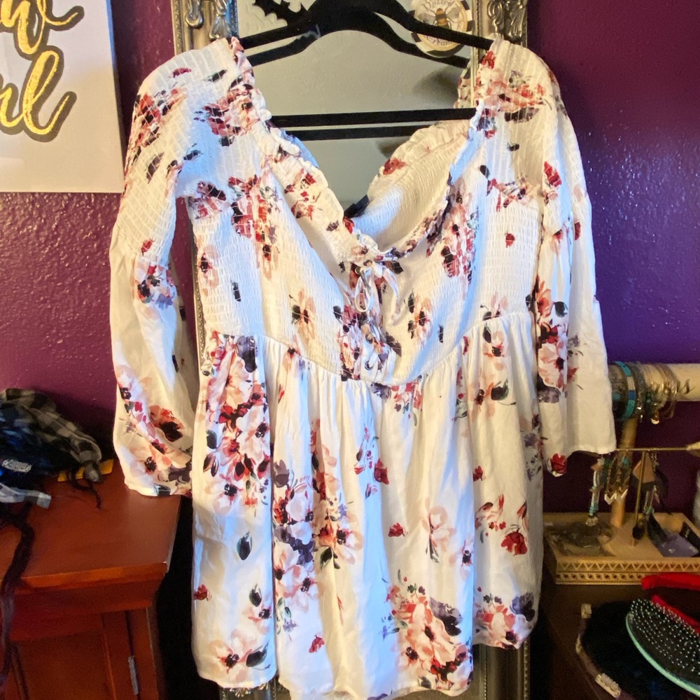 TORRID floral off the shoulder top